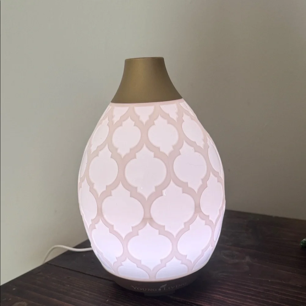 Young Living Gold and White Patterned Diffuser